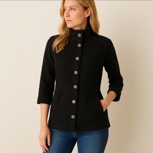 KÜHL Savina Alfpaca Fleece Jacket Size L Black Tailored Fit Customized Pleat